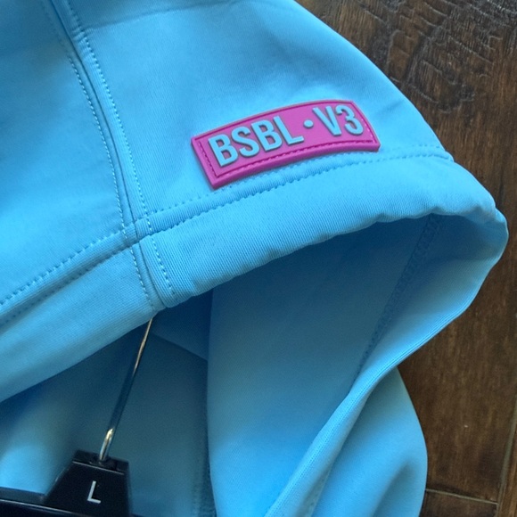 Baseball Lifestyle 101 Blue Hoodie with Pink Accents, Men’s size medium - Picture 4 of 10